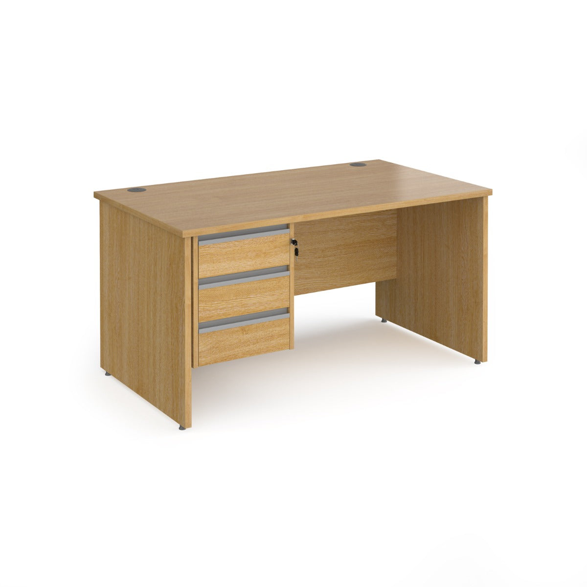 Contract Panel Leg Straight Office Desk with Three Drawer Storage